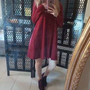 Francesca's burgundy knit dress